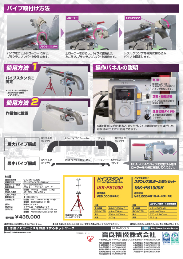 ポイント10倍】【直送品】 育良精機 ウェルドローラー ISK-WR125E